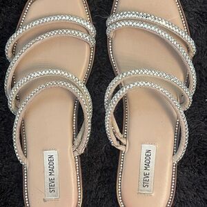 Steve Madden Silver Strappy Sandals